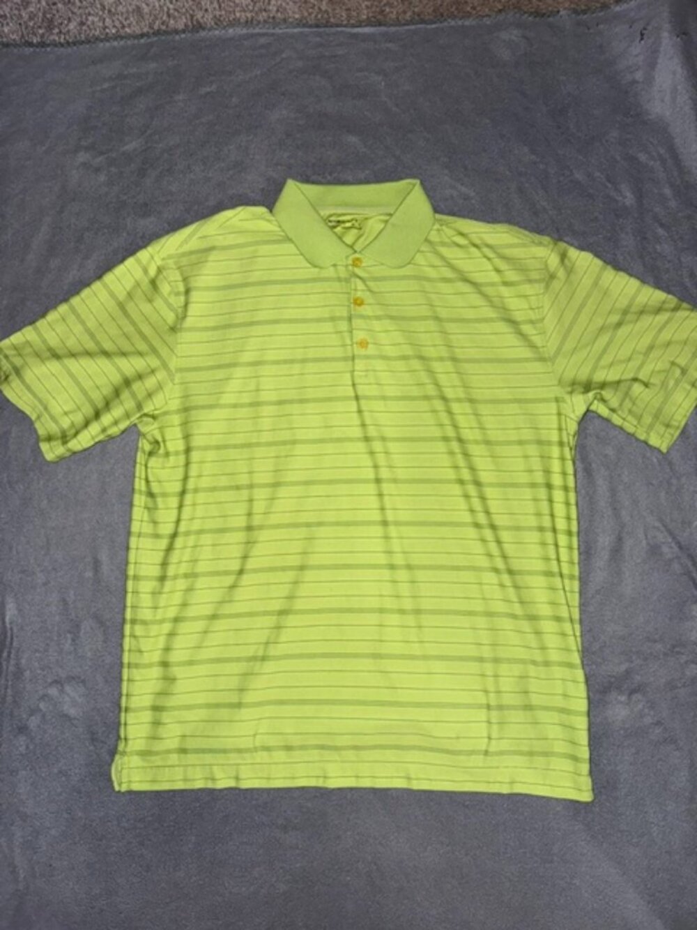 Nike Golf Dri-FIT Polo Shirt Men’s Large Green Striped Short Sleeve Performance